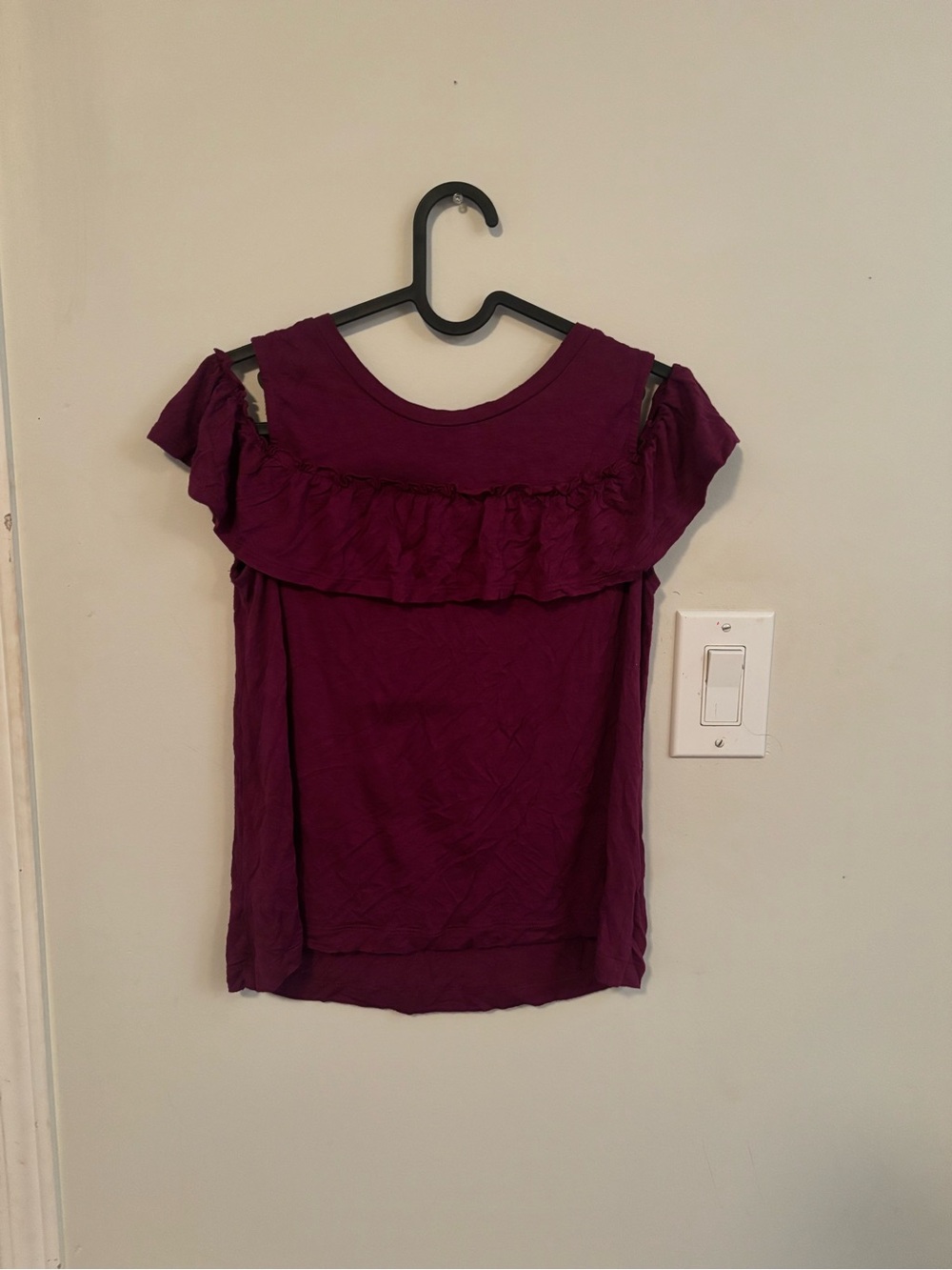 Material Girl Plum Off-Shoulder Ruffle Camisole